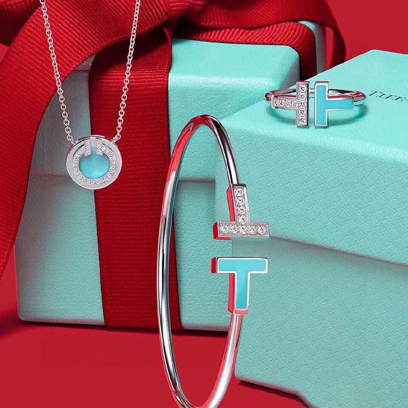 18K T Diamond & Turquoise Wire Ring