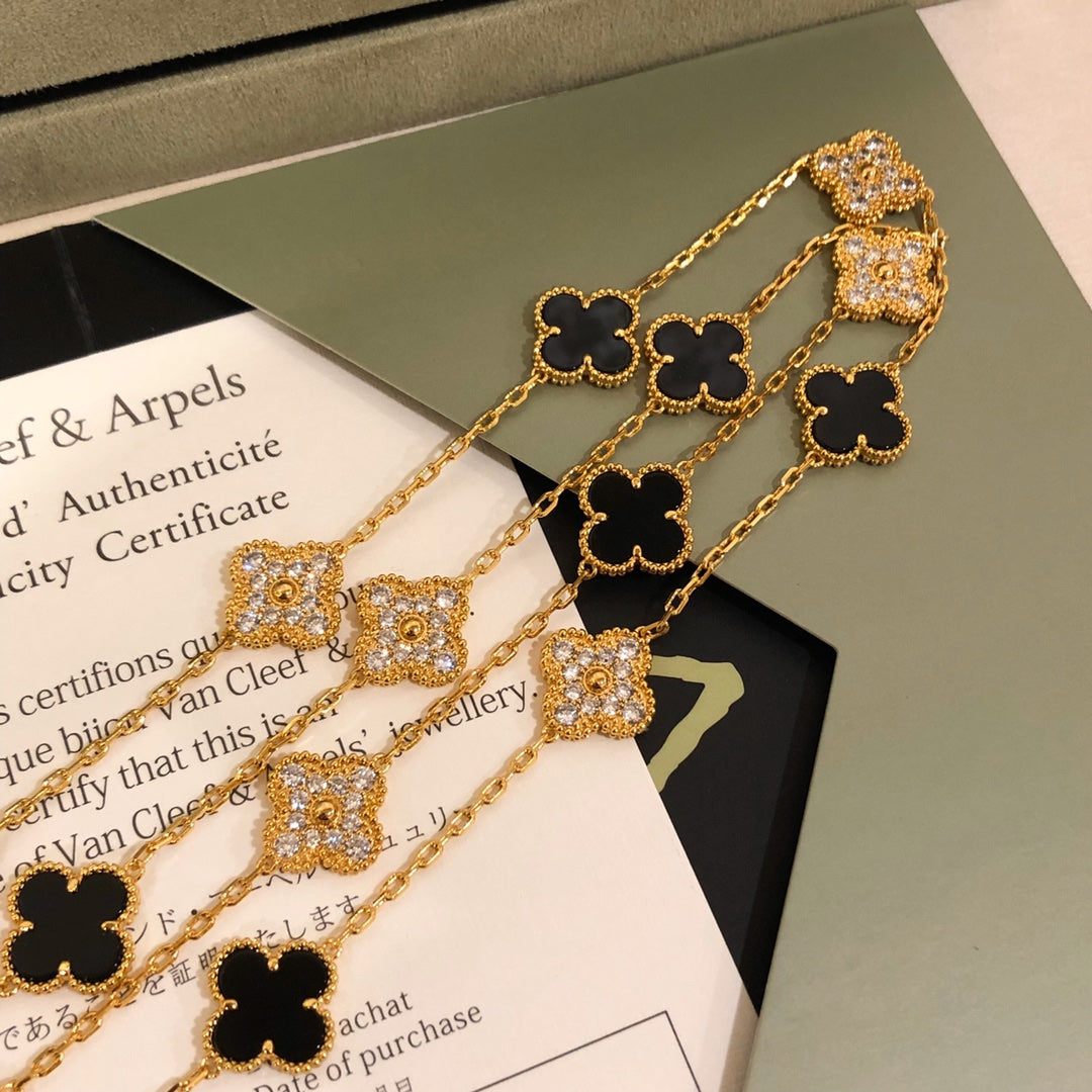 Vintage Alhambra 20 Motifs Long Necklace