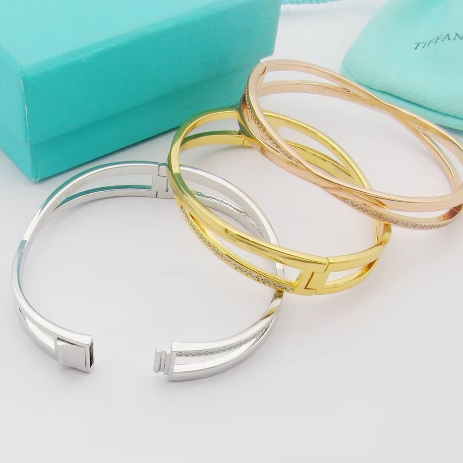 18K T Atlas x Narrow Hinged Bangle Bracelet