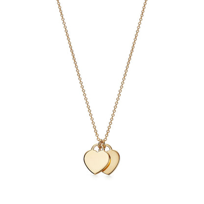 18K Return to T Mini Double Heart Necklace