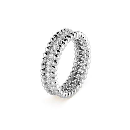 18K White Gold Perlée Diamonds Ring