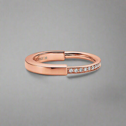 18K T Lock Diamonds Rose Gold Ring