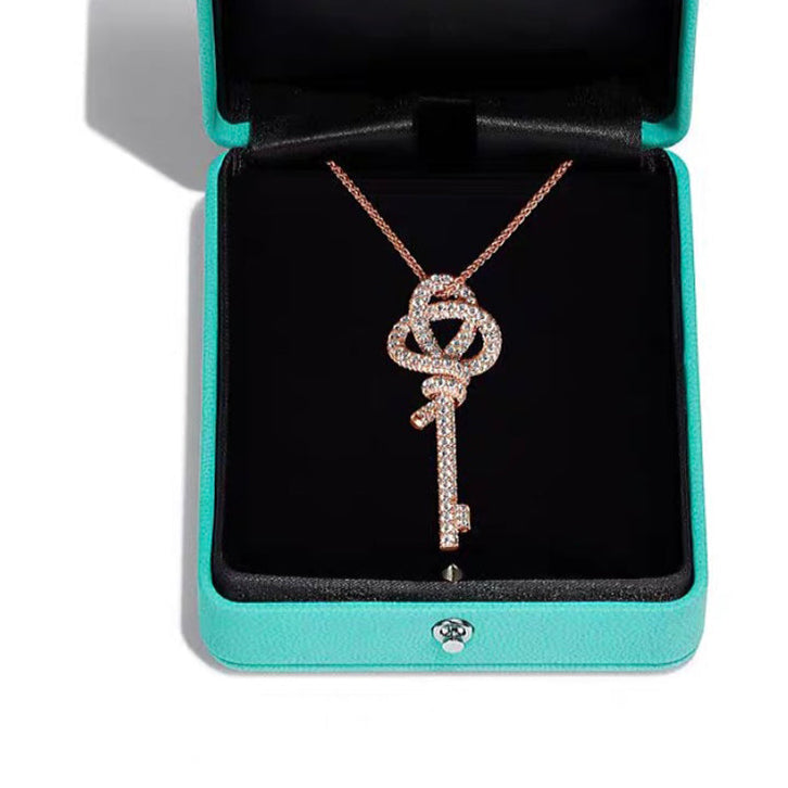 18K T Keys Woven Diamonds Large Necklace