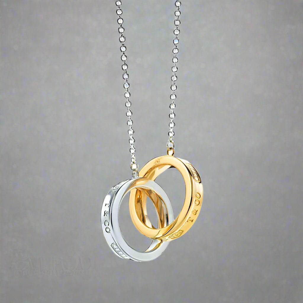 18K T 1837 Interlocking Circles Pendant Necklace