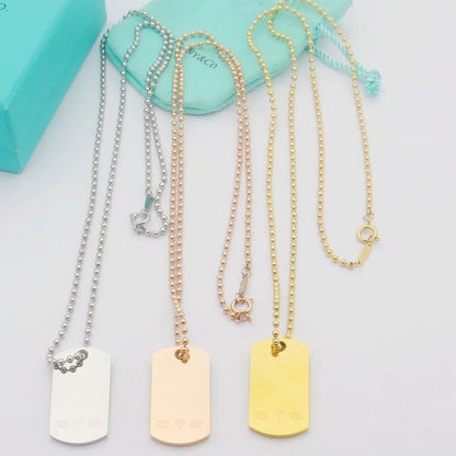 18K T 1837 Makers I.D. Tag Pendant Necklace