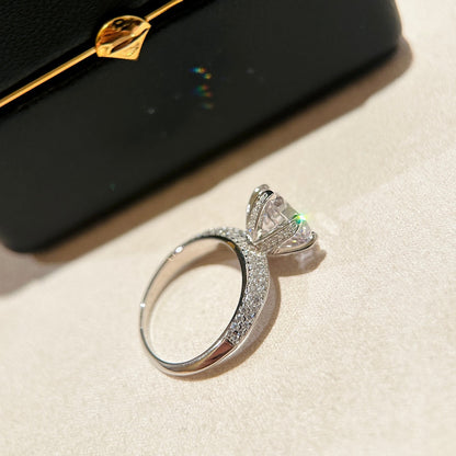 18K T Pavé T Setting Engagement Ring