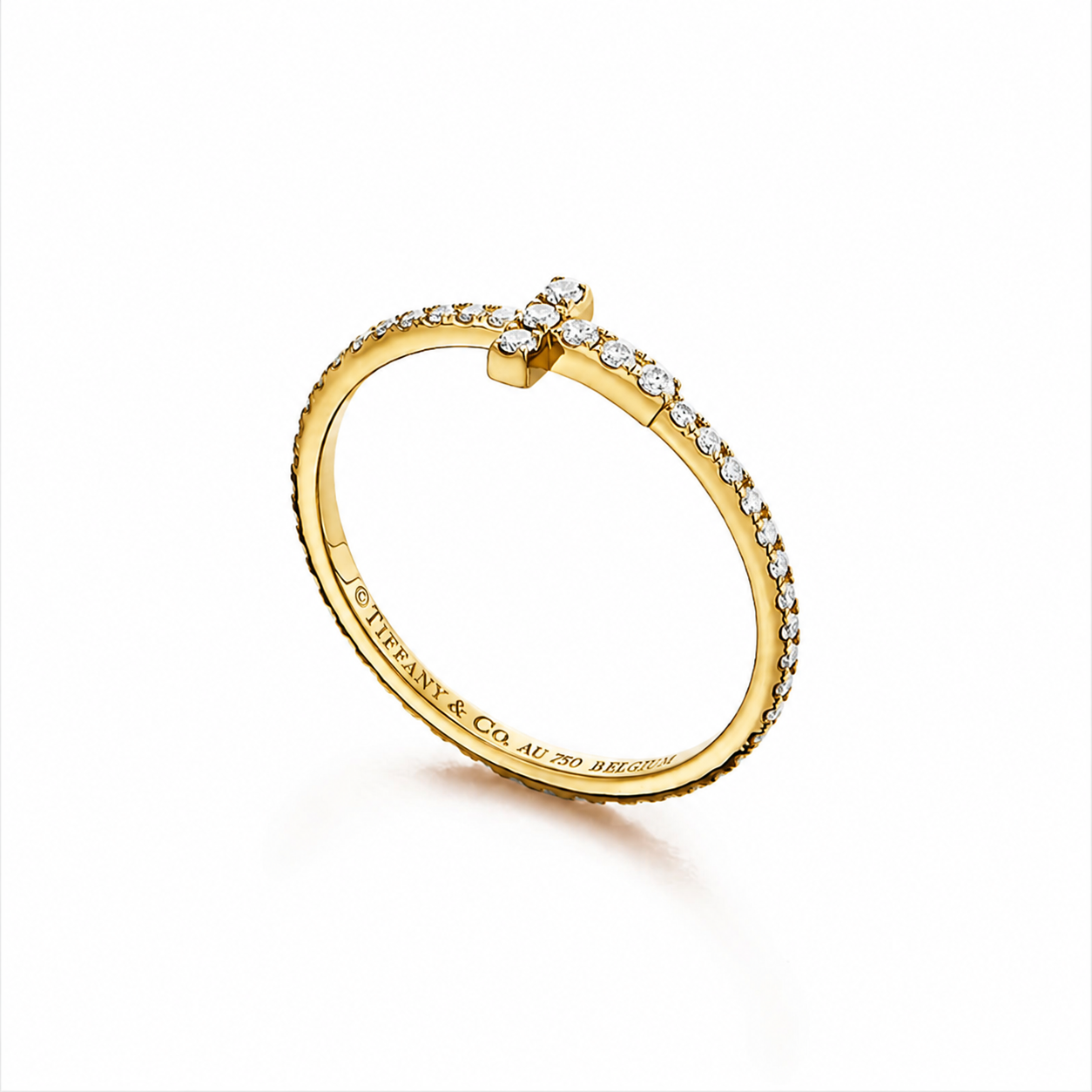 T Diamond Wire Ring